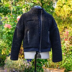 McGuire Sherpa Bomber Black Jacket Teddy bear style:  Licorice Larousse